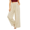 thumbnail image 2 of Palazzo Pants For Women High Waist Plaid Print Wide Leg Pants Casual Stretch Waistband Pants With Pockets Loose Fit For A Preppy Look Womens Pants, 2 of 6