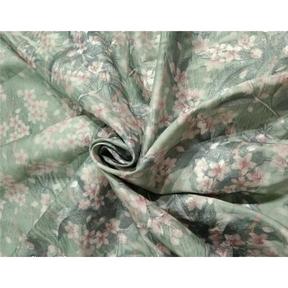 Silk dupion embroidery digital printed fabric iridescent green x pink 54inches wide DUPE57[3]