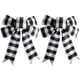 thumbnail image 1 of Lazo de cuadros de búfalo para Halloween, Acción de Gracias para manualidades de árbol de Navidad, decoración artesanal (blanco y negro), 2 uds., 1 of 8