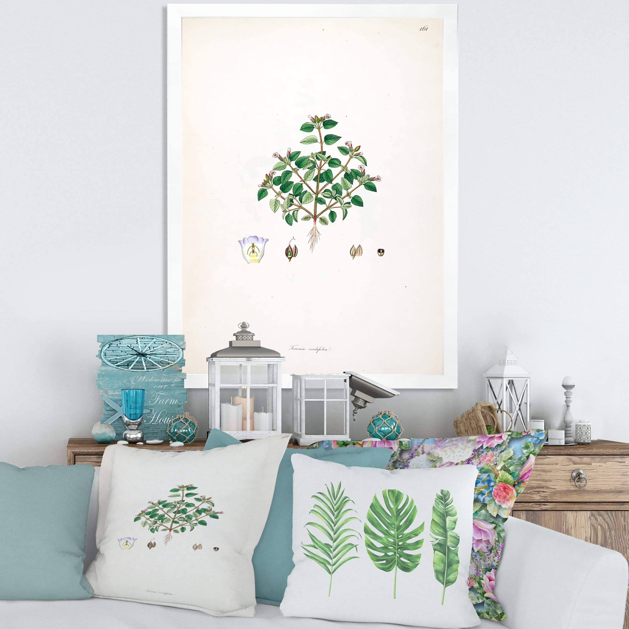 Designart 'Ancient Plant Life XIII' Farmhouse Framed Art Print