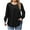 Black, variant on Plus Size Womens Tops Long Sleeve Crewneck Womens Tunic Tops Fashion Pleated Flowy Tops for Women Casual Loose Going Out Tops for Women L-5XL