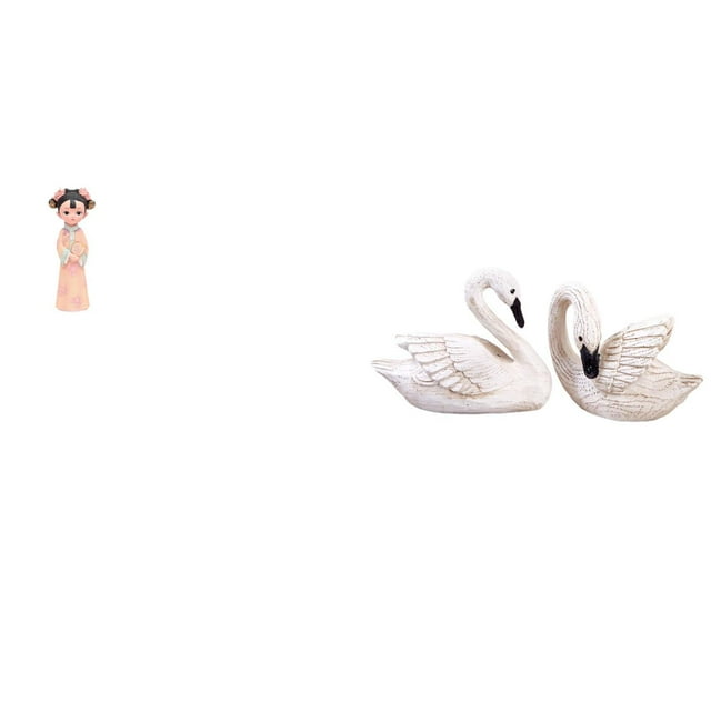 Elegante Escultura De Resina De Niña China Y Cisne En Miniatura Para Dormitorio, Oficina, Granja, Cumpleaños, Decoración Del Hogar, Regalo De Navidad
