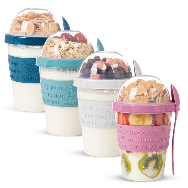 Envase de yogur EYNEL On The Go de 600 ml con tapa y cuchara de 20 oz