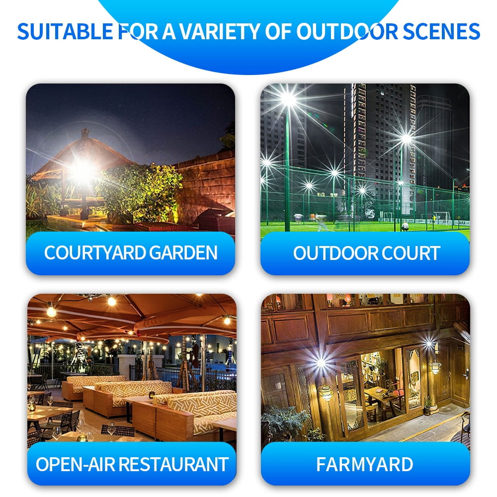 Solar Motion Lights Outdoor,100W 409 LED Separate Panel Solar Powered Flood Security Lights with Remote,IP67 Waterproof Wall Lights for Garden Garage Yard Backyard Patio