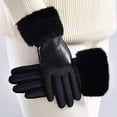 thumbnail image 5 of BadPiggies Women's Winter Gloves Sensitive Touch Screen Cold Weather Windproof Thermal Warm Fleece Lined PU Leather Glove - Black, 5 of 9