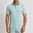 thumbnail image 3 of Rrxhxhs Golf Shirts for Men Summer Fashion Contrast Collared 2-Button Short Sleeve Leisure Thin Ice Silk Business Casual Tops,L, 3 of 7