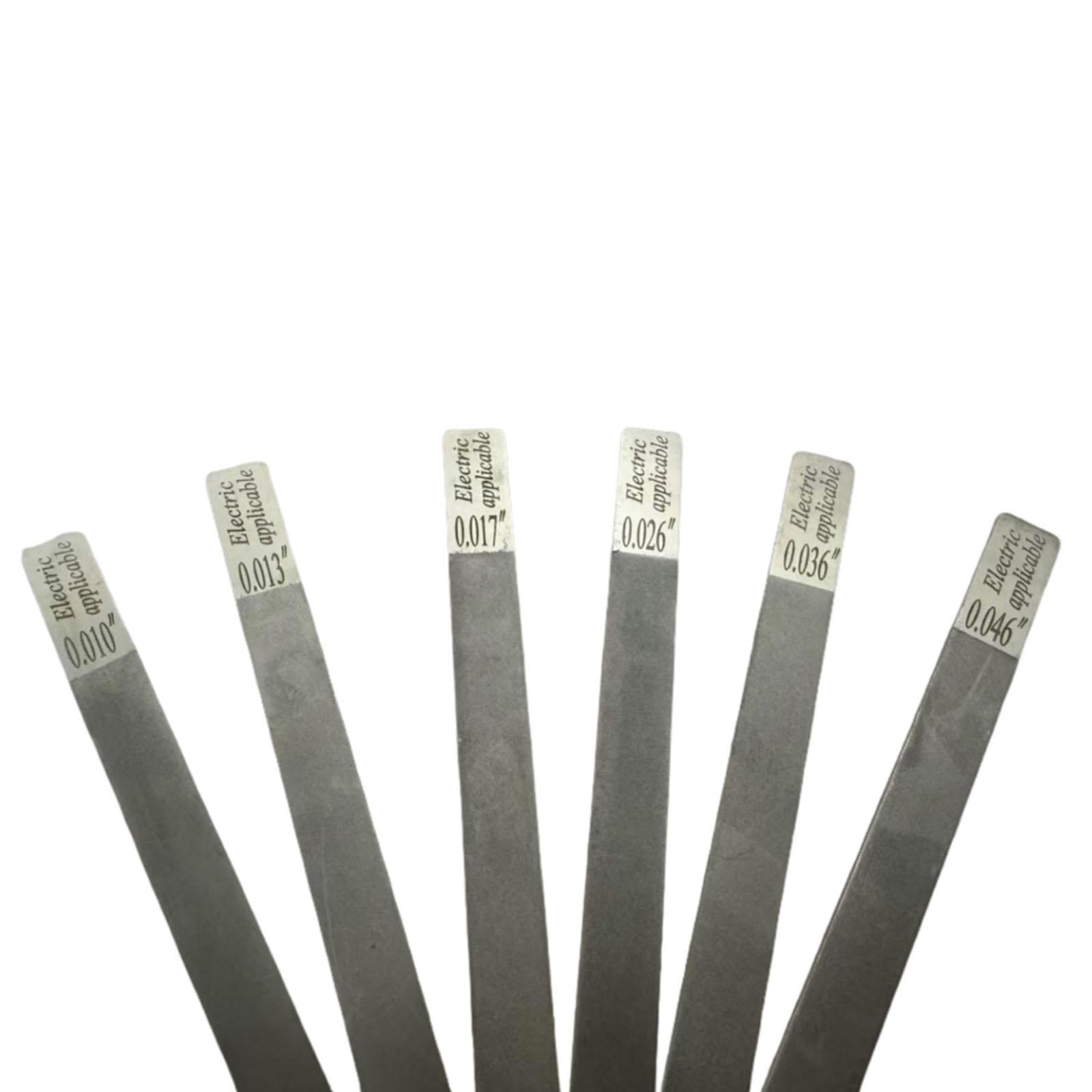 LeeQinersw 6Pcs Guitar Gauged Nut Slotting File Set Stainless Steel for Repairing Parts Electric 10 to 46