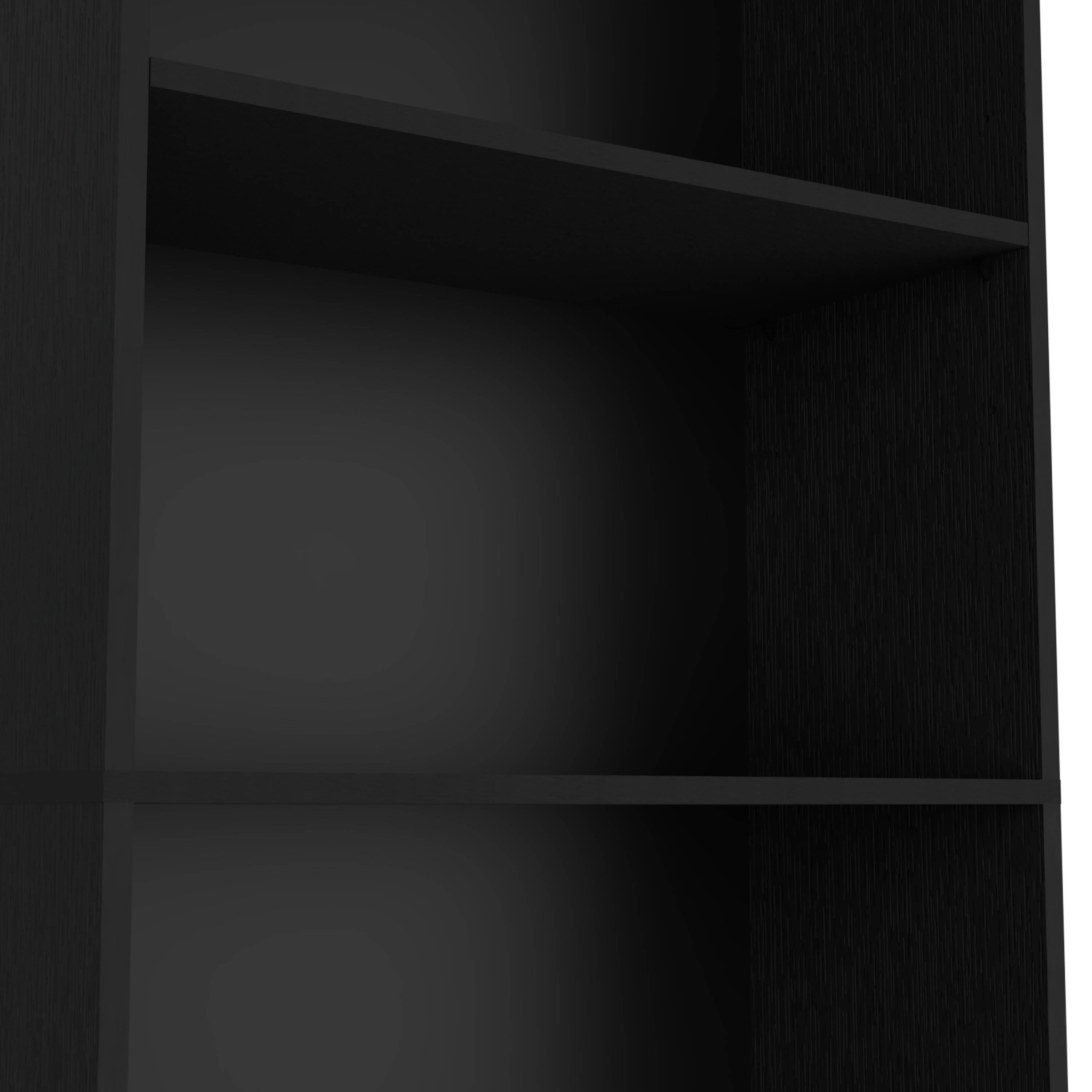 4-Tier Bookcase with Modern Storage for Books and Decor, Black