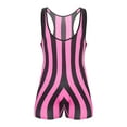 thumbnail image 3 of Haitryli Men's Athletic Wrestling Singlets Striped Rainbow One-piece Bodysuit Boxer Underwear Hot Pink S, 3 of 7