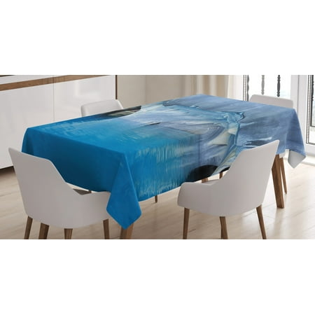 

Blue Tablecloth Marble Cave General Carrera Lake in Chile Natural Wonders Rocks Azure Water Rectangular Table Cover for Dining Room Kitchen 52 X 70 Inches Blue Purplegrey White by Ambesonne