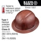 thumbnail image 2 of Gorro protector Klein Tools serie KONSTRUCT de ala completa, marrón, 2 of 9