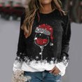 thumbnail image 2 of Gibobby Sudaderas para mujer navidad Sudadera con estampado navideño para mujer, sombrero de cristal, sudadera de manga larga, blusa informal, de temperamento(Negro,M), 2 of 5