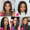 thumbnail image 6 of Highlight Straight Bob Human Hair Wig 13x4 Lace Front, 6 of 23