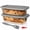 2-piece baking pan set + 1 silicone brush, variant on 1/2pcs Large-Capacity Glass Baking Dish with Lid, 60.87oz/1.9 Qt, with Handles, Stackable, Microwave & Oven Safe, for Baking Bread & Cakes, Airtight Storage Container, Rectangular Toast Pan