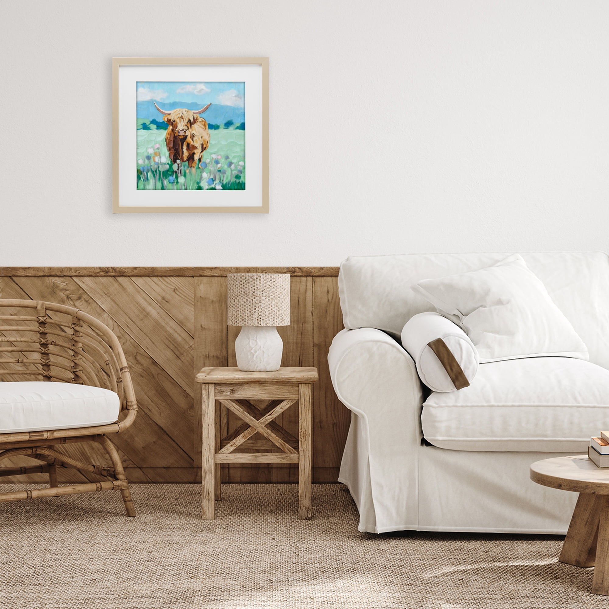 Stupell Industries Blue Sky Highland Birch Framed Print Under Glass, design by Kim Allen