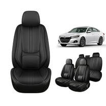 Faifani Car Seat Covers For Honda Accord 2005-2024 2025, Waterproof Nappa Leather Auto Seat Protectors with Lumbar Support, Luxury Automotive Interior Accessories Black