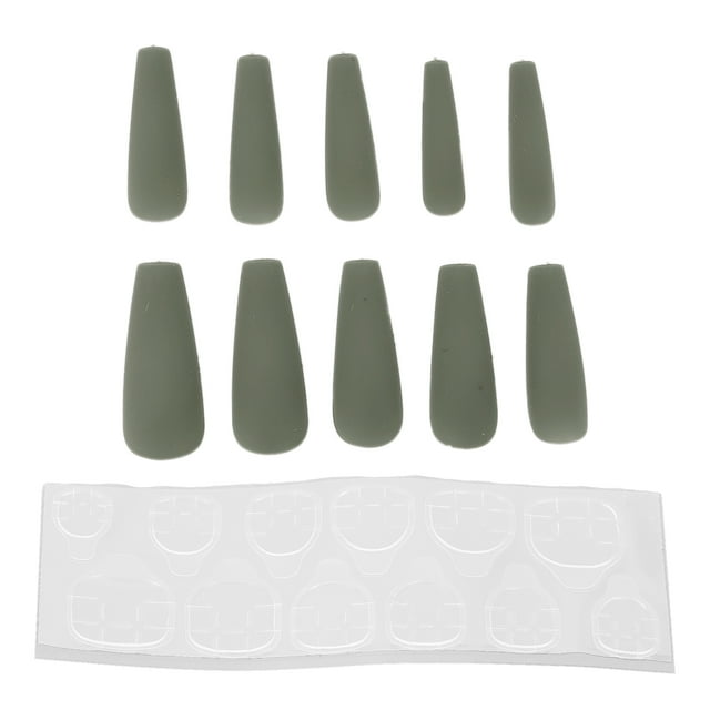 Uñas postizas de ataúd, 10 piezas de uñas postizas de prensa larga, uñas postizas de cubierta completa, diseñadas con precisión