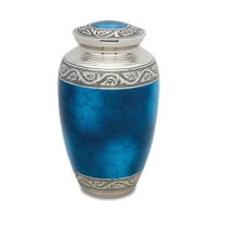 Urnsdirect2u Mediterranean Blue Adult Urn, 220 cubic inches