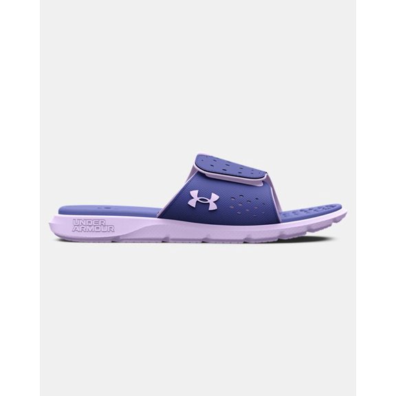 Under Armour Women's Ignite Pro 7 Women's Slide Sandals Color: Baja Blue Nebula Purpl Size: 7