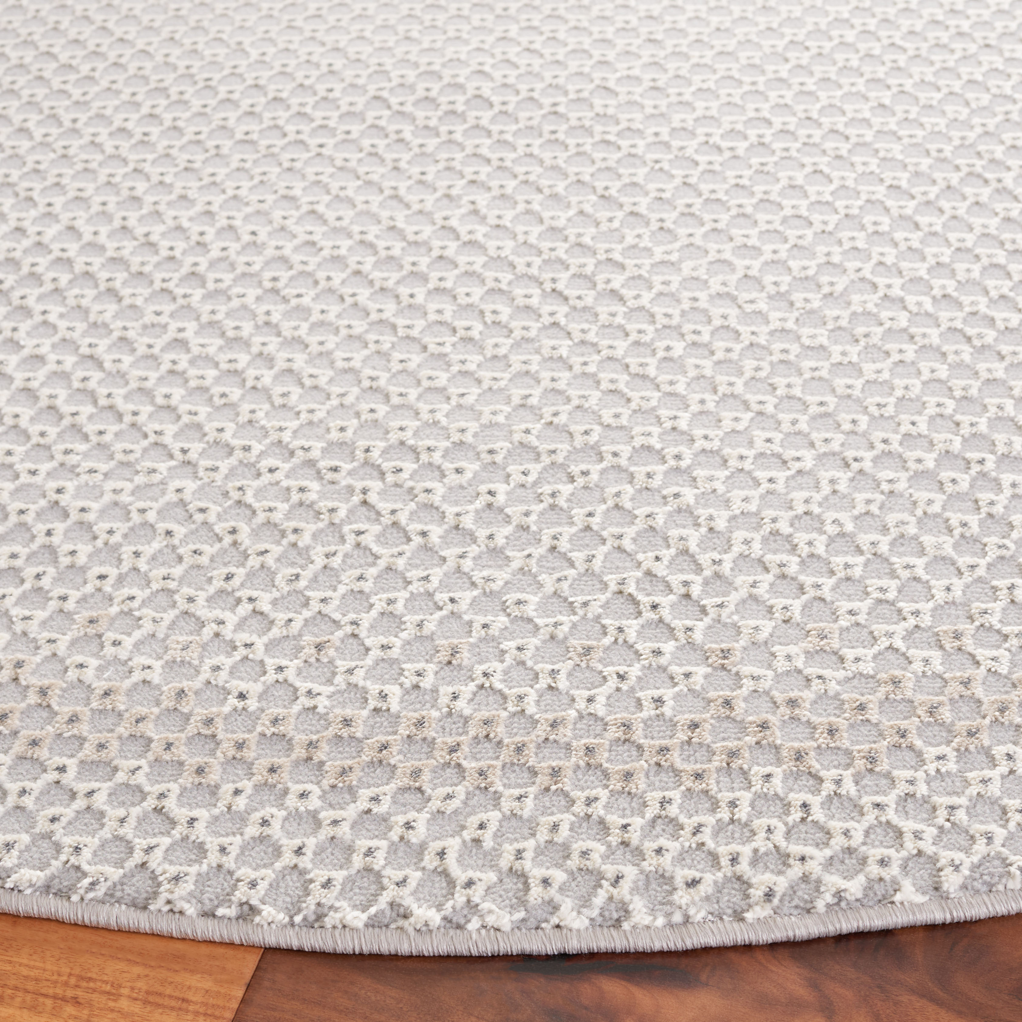 SAFAVIEH Continental Ermintrude Distressed Area Rug, Light Gray/Dark Gray, 6'7" x 6'7" Round
