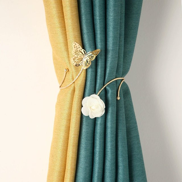 PEONAVET Embrasses de Rideaux, Pinces de Retenue de Rideaux en Métal pour Draperies Support de Rideau Décoratif pour Maison Extérieur Chambre Bureau