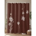 thumbnail image 4 of Fsddascl Brown White Floral Shower Curtain Set - 48" x 72" Washable Bathtub Curtain with 12 Hooks, Abstract Art Summer Botanical Waterproof Fabric Stall Shower Curtains for Bathroom/Bathtub Décor, 4 of 6