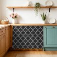 thumbnail image 2 of Black Morocco Sink Skirt 10"W x 11"L,Dustproof Under Sink Curtain Skirt for Bathroom Kitchen,Boho Vintage Quatrefoil Geometric Plaid Adhesive Short Vanity Curtains Cover for Laundry Closet Shoe Rack, 2 of 8