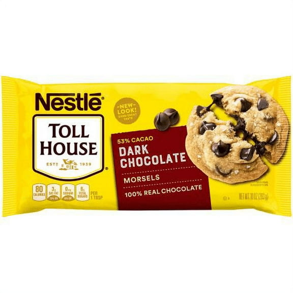 Nestle Toll House Dark Chocolate Chip Morsels 10 Oz. Bag (Pack of 18)