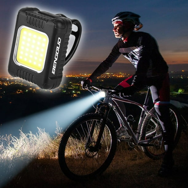 Luces nocturnas para bicicleta, mini faro USB recargable para exteriores, luz potente para conducción nocturna, linterna, luz trasera elástica para bicicleta