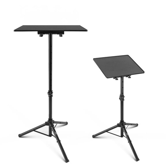 Pyle Universal Laptop Projector Tripod Stand, Adjustable Height 22–35 Inches with 14" x 11" Plate, Portable Holder for Laptop, Projector, DJ Equipment for Stage, Studio, Home & Office