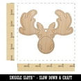 thumbnail image 2 of Grumpy Moose Head Wood Holiday Christmas Tree Ornament Unfinished DIY Pre-Drilled Craft, 2 of 7