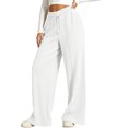 thumbnail image 4 of hotojiny High Waisted Sweatpants for Women Comfortable Wide Leg Athletic Pants with Pockets Loose Fit Lounge Pants(White,X-Large), 4 of 8
