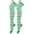 thumbnail image 3 of XEGLSBU 5 Pack Christmas Stockings Red Christmas High Long Stockings over Knee Socks Christmas Party Socks Knee High Long Striped Stocking Socks One Size, 3 of 6