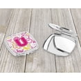 thumbnail image 3 of Carolines Treasures CJ2005-USCM Letter U Flowers & Butterflies Pink Compact Mirror, 3 of 4