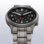 BERNY Titanium Watches for Men, Japanese Quartz Movement Men's Field Watch, 5ATM Waterproof Military Wristwatch for Men, Analog Sport Watches with Super Luminous, Black