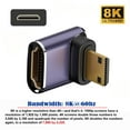 thumbnail image 4 of JSER Up Angled Mini HDMI Male to HDMI 2.1 Female UHD Extension Gold Converter Adapter Support 8K 60hz HDTV, 4 of 7