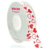 7/8" Red Construction Heart Grosgrain Ribbon 100yd