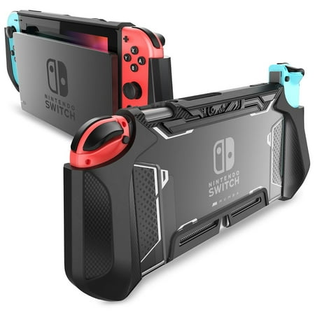 Mumba Dockable Case for Nintendo Switch - TPU Grip Protective Cover Case Compatible with Nintendo Switch Console and Joy-Con Controller(Black)