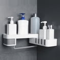 thumbnail image 2 of Mistaha 1 pcs Corner Shower Shelf Bathroom Shampoo Shower Shelf Holder Kitchen Storage Rack Organizer Wall Mounted, 2 of 8