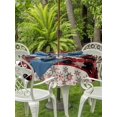 thumbnail image 2 of Outdoor Tablecloth with Umbrella Hole and Zipper, Christmas Snowflakes Round Table Cloth 54 Inch Waterproof Tablecloth, Xmas Winter Vintage Red Plaid Picnic Table Cover for Patio Camping, 2 of 7