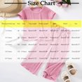 thumbnail image 3 of Ugoldhm Girls 2Pcs Outfits Cotton Stylish Short Sleeve Top and Pants Set Cute Clothing,Beige,1-7 Years, 3 of 3