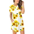thumbnail image 3 of Women's Tshirt Dress, Fashion Print Pocket Round Neck Short Dress, Summer Simple Casual Mini Dresses Empire Waist, 3 of 5