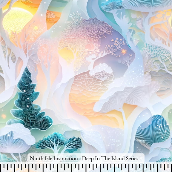 Ninth Isle Inspiration - Deep In The Island Series - 100% Rayon Fabric By The Yard (Series1, HalfYard)