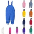 thumbnail image 4 of Rain Bibs for Kids Proof Suspender Trousers Toddler Waterproof Boys Girls Pants Overalls for Toddlers and Kids Size 1-3 Years, 4 of 4
