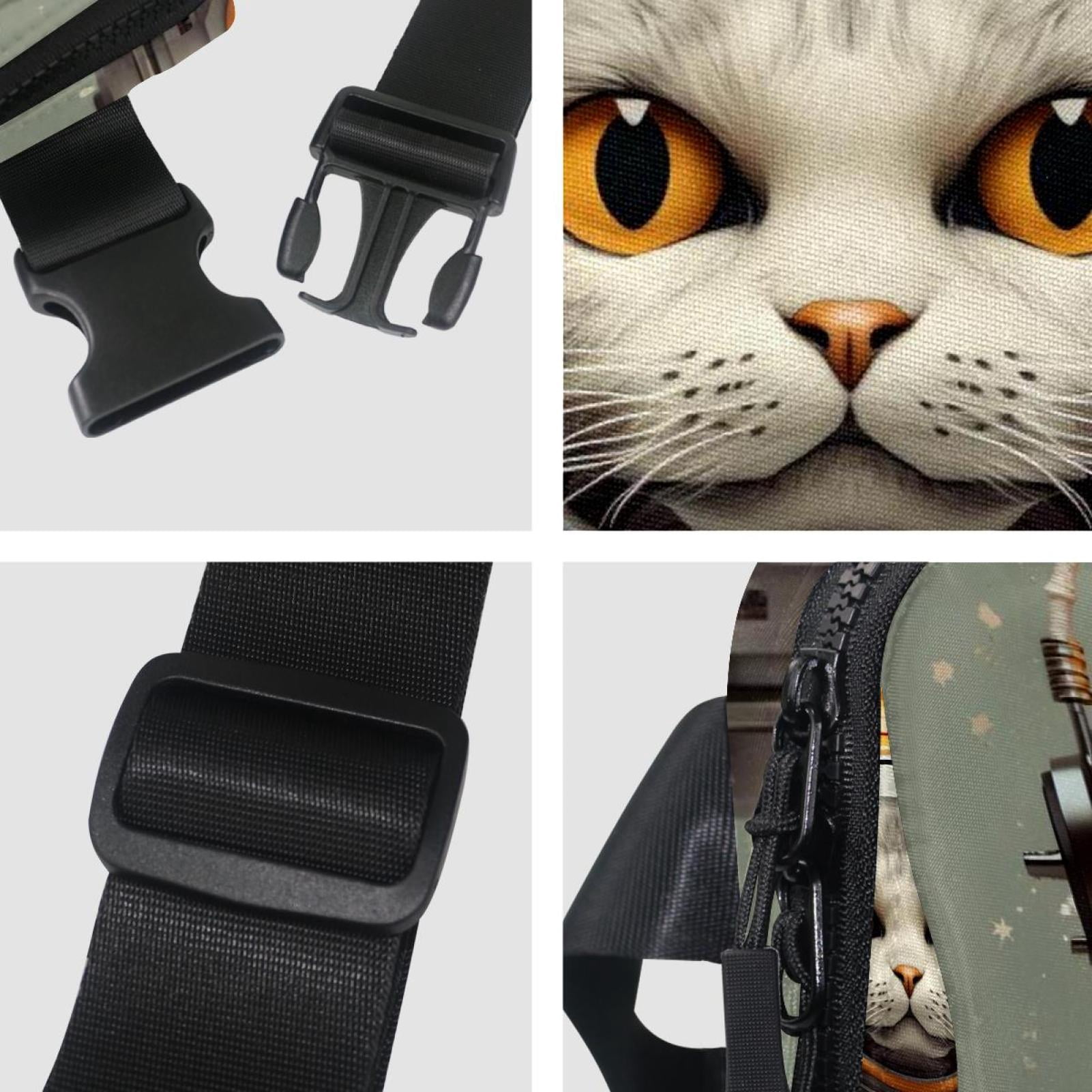 Cats Lightweight Adjustable Crossbody Bag with Extension Strap - Unisex Fanny Pack, Money Belt, Waist Bag
