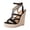 Black, variant on Women's Strappy Espadrilles Platform Wedge Sandals Open Toe Ankle Strap Buckle High Heels