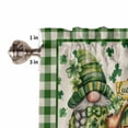 thumbnail image 3 of St. Patrick's Day Kitchen Curtains Valances and Tiers Set of 3 Vintage Watercolor Green Gnome Lucky Shamrocks Plaid Tier Curtains and Valance Rod Pocket Valance Curtains Set s 24 Inch Length, 3 of 8
