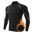 thumbnail image 5 of LIIPEE Men T Shirts Casual Long Sleeve High Neck Solid Color T Shirt Male Fitness Warm Lined Tee Tops Outdoor Training Comfortable Soft Breathable Daily Clothing,BK2,S, 5 of 5