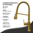 thumbnail image 5 of Strictly Kitchen and Bath Contemporary Pull Down Sprayer Gold Kitchen Faucet 3 Function with 360° Swivel Spout & Towel Bar, 5 of 8