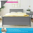 thumbnail image 2 of Max & Lily Full Size Bed Frame with Headboard, Solid Wood Platform Bed for Kids, Grey, 2 of 9